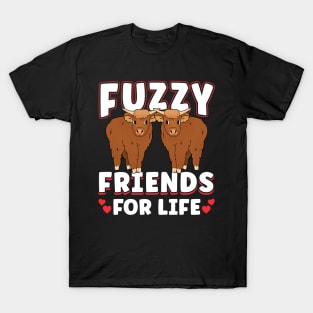 Highland Cow Highland Cattle Fuzzy Friends For Life T-Shirt